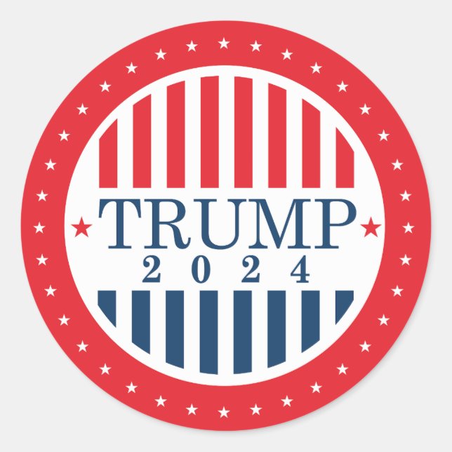 Trump 2024 runt klistermärke (Framsida)