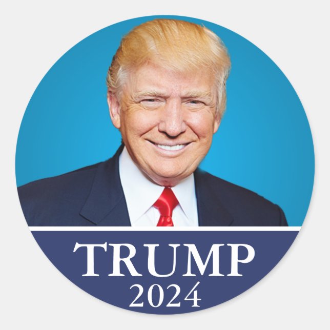 Trump 2024 runt klistermärke (Framsida)