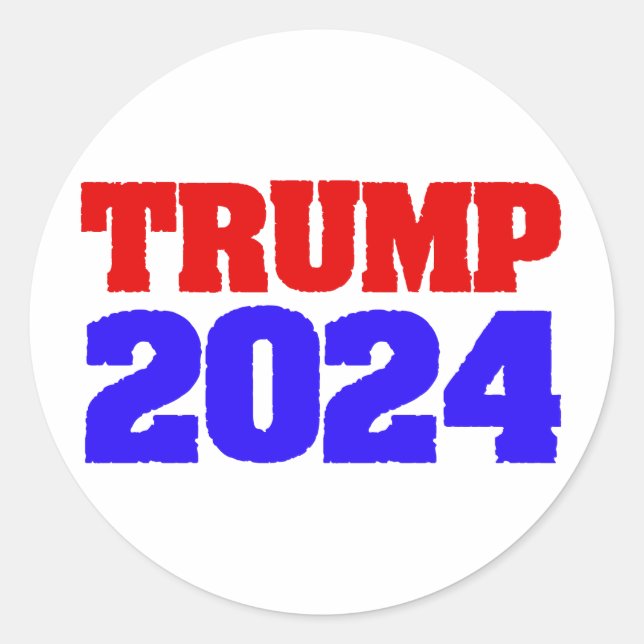 Trump 2024 runt klistermärke (Framsida)