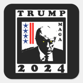 TRUMP 2024 RWB FYRKANTIGT KLISTERMÄRKE