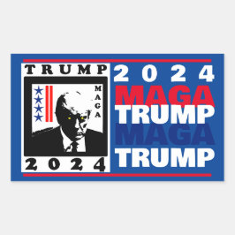 TRUMP 2024 RWB REKTANGULÄRT KLISTERMÄRKE