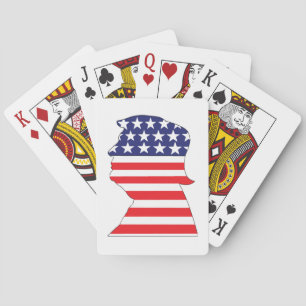 Trump 2024 Silhouette stars och stripes Casinokort