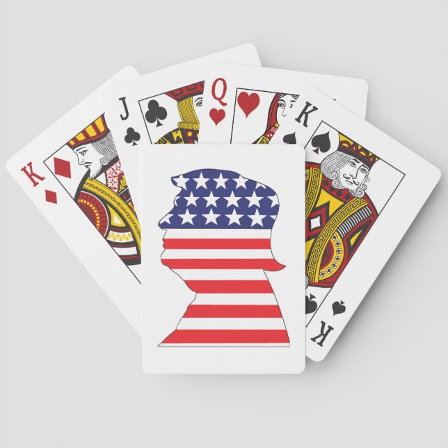 Trump 2024 Silhouette stars och stripes Casinokort (Baksidan)