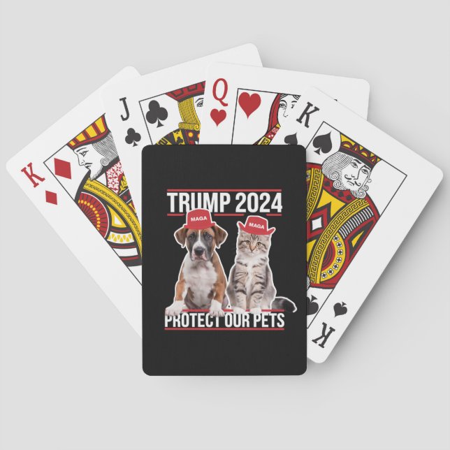 Trump 2024 Skydda våra husdjur Cat Hundar MAGA Casinokort (Baksidan)