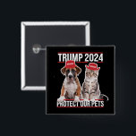 Trump 2024 Skydda våra husdjur Cat Hundar MAGA Knapp<br><div class="desc">Trump 2024 Skydda våra husdjur Cat Hundar MAGA</div>