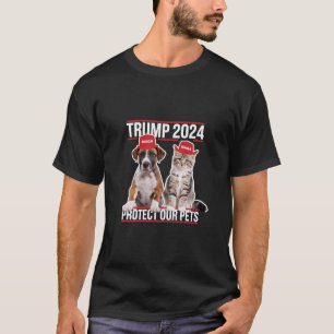 Trump 2024 Skydda våra husdjur Cat Hundar MAGA T Shirt