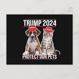 Trump 2024 Skydda våra husdjur Cat Hundar MAGA Vykort