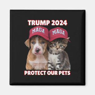Trump 2024 Skydda våra sällskapsdjur så roligt att Magnet