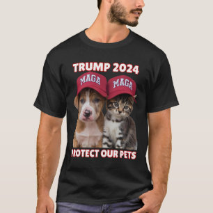 Trump 2024 Skydda våra sällskapsdjur så roligt att T Shirt