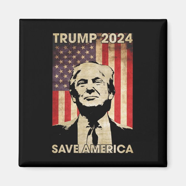 Trump 2024 Spara America American Flagga Valection Magnet (Framsidan)