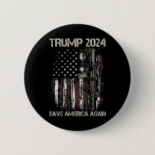 Trump 2024 Spara America Recep American Flagga Gun Knapp