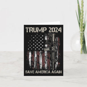 Trump 2024 Spara America Recep American Flagga Gun Kort