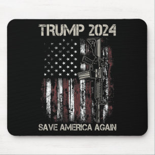 Trump 2024 Spara America Recep American Flagga Gun Musmatta
