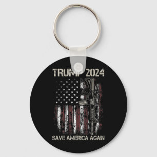 Trump 2024 Spara America Recep American Flagga Gun Nyckelring