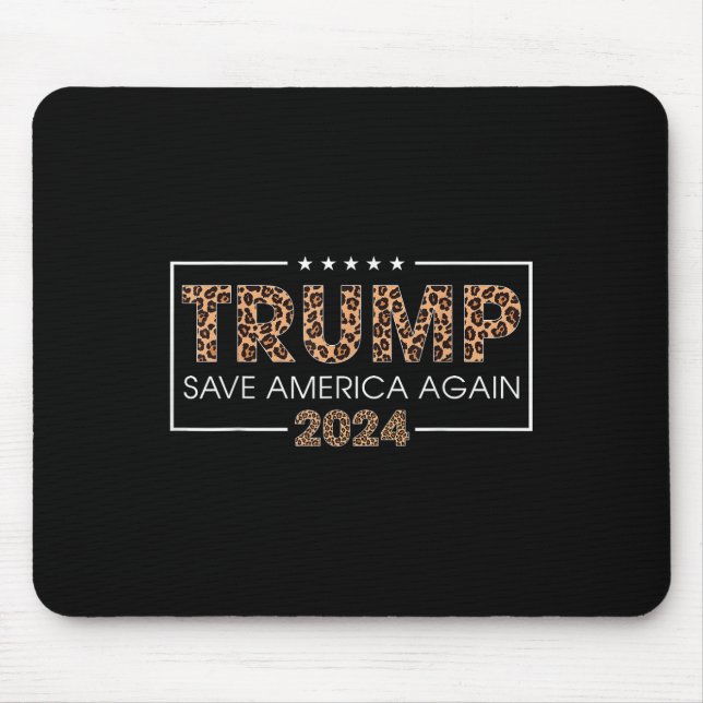 Trump 2024 Spara America Recep Leopard Print Gift  Musmatta (Framsidan)
