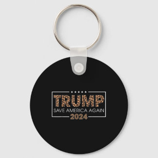 Trump 2024 Spara America Recep Leopard Print Gift  Nyckelring