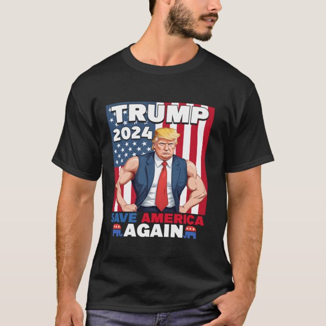 Trump 2024 Spara America Rect Shirt T (Framsida)