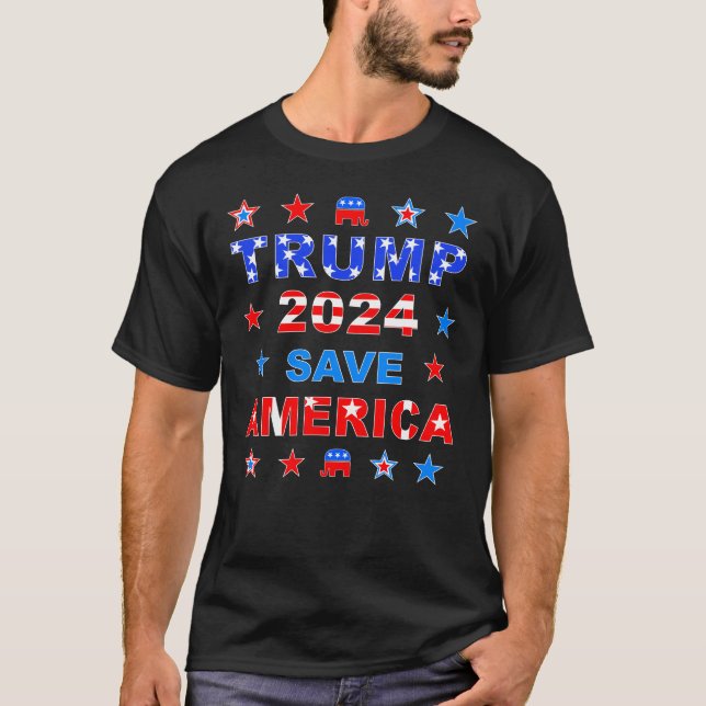 TRUMP 2024 SPARA AMERICA T SHIRT (Framsida)