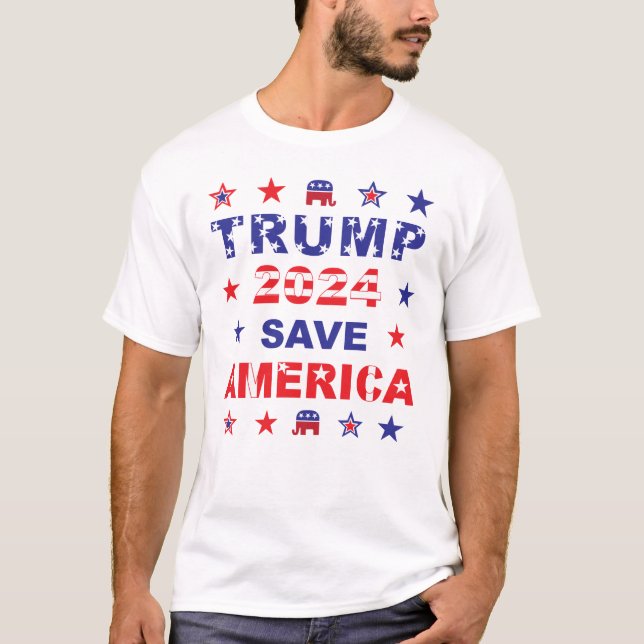 TRUMP 2024 SPARA AMERICA T SHIRT (Framsida)