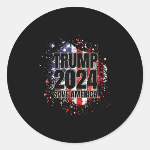 Trump, 2024 Spara America Trump, 2024 Runt Klistermärke