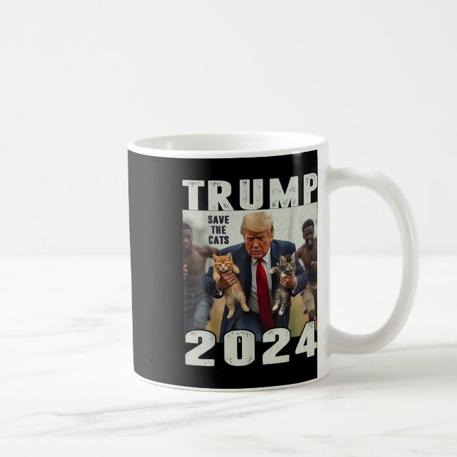 Trump 2024 Spara The Cats Say Debate Kaffemugg (Höger)