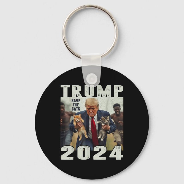 Trump 2024 Spara The Cats Say Debate Nyckelring (Framsida)