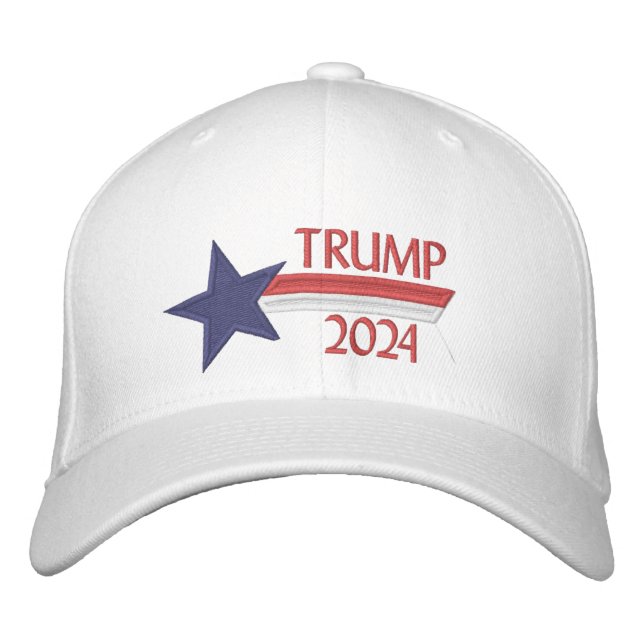 Trump 2024 Star Design Broderad Keps (Framsida)