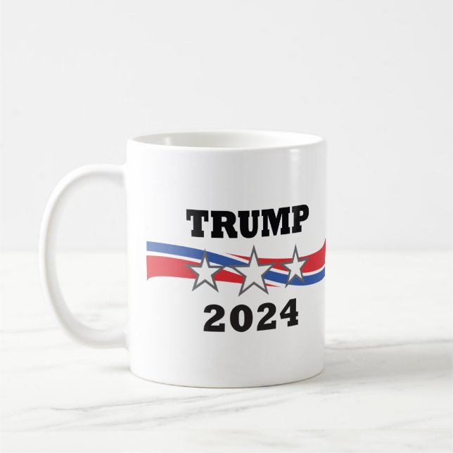 Trump 2024 Stars & Rand Victory Kaffemugg (Vänster)