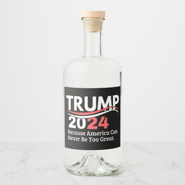 trump 2024-stötfångare spritflaskor etikett (Framsida)