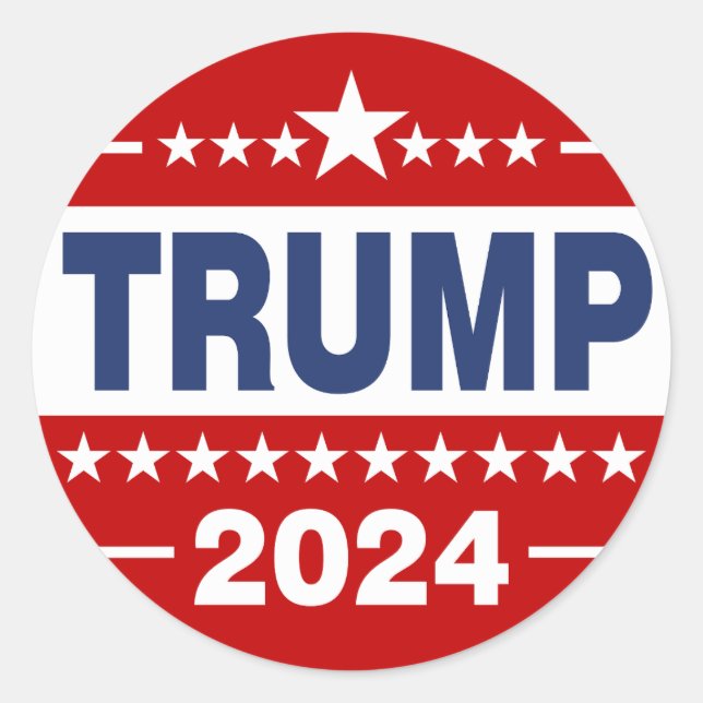 Trump 2024-symbol runt klistermärke (Framsida)