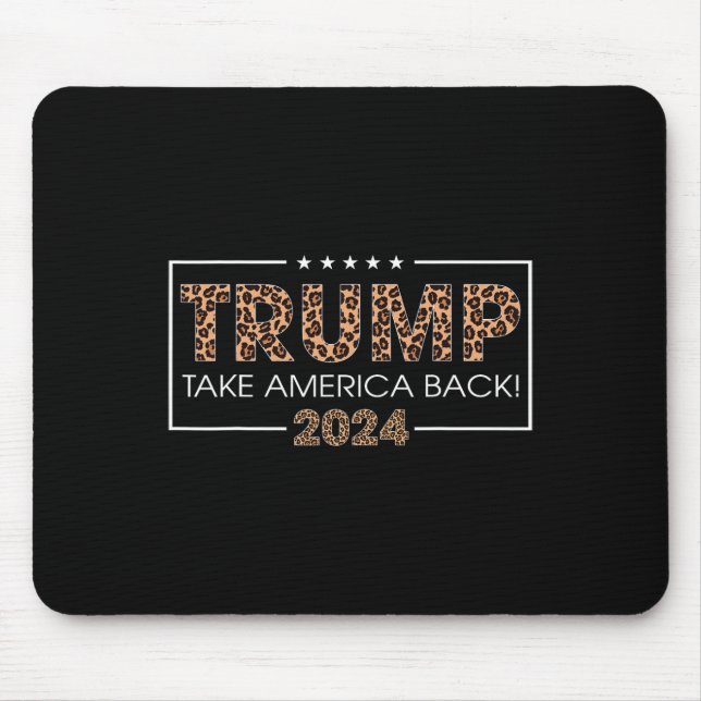 Trump 2024 Ta America Back Leopard Print Gift Wo Musmatta (Framsidan)