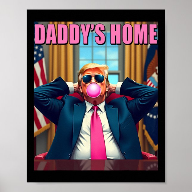 Trump 2024 Ta America Ck Pappor Home Rosa Bubbl Poster (Framsidan)