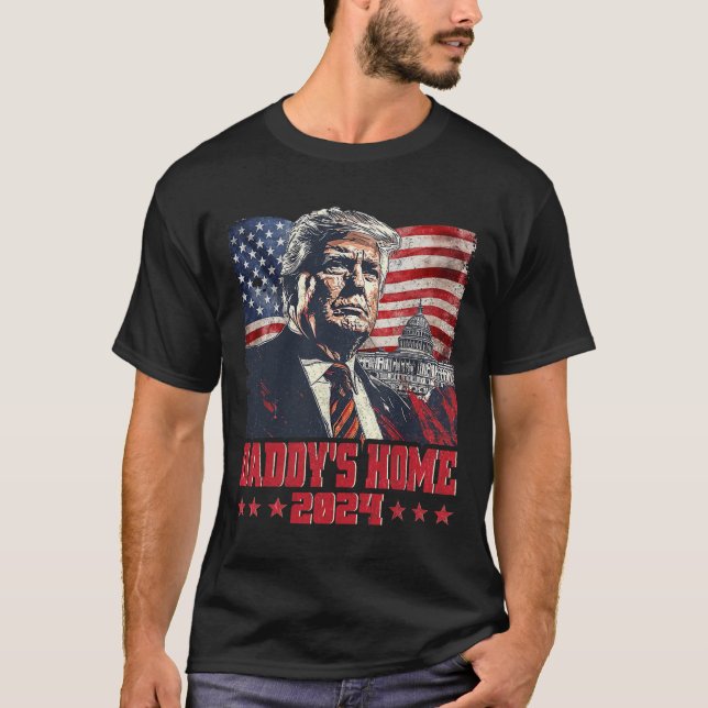 Trump 2024 Ta America Ck Pappor Home Trump Rosa T Shirt (Framsida)