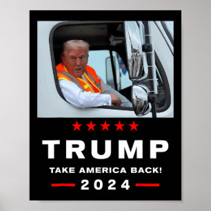 Trump 2024 Ta Amerika-bytrumprider i Garge Poster