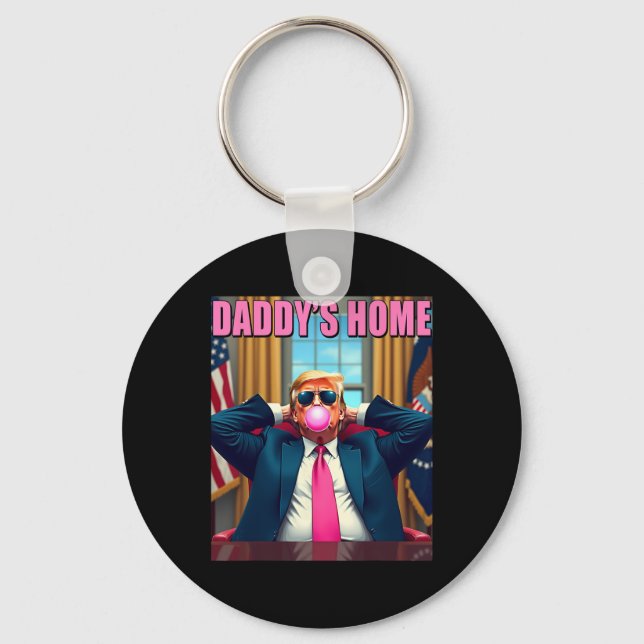Trump 2024 Ta Amerika Ck Pappas Hem Rosa Bubbl Nyckelring (Framsida)