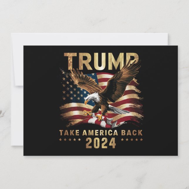 Trump 2024 Ta Amerika tillbaka Amerika Flagga Trum Inbjudningar (Framsida)