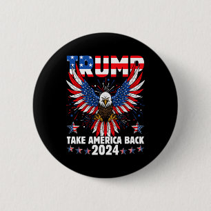Trump 2024 Ta Amerika tillbaka Amerika Flagga Trum Knapp