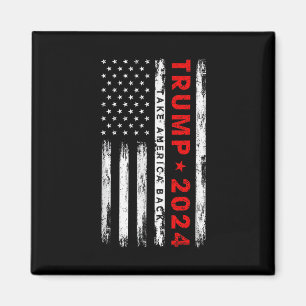 Trump 2024 Ta Amerika Tillbaka Amerikansk Flagga P Magnet