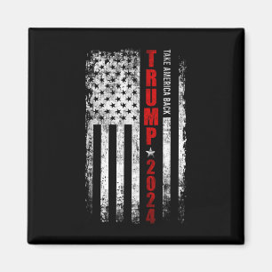 Trump 2024 Ta Amerika Tillbaka Amerikansk Flagga P Magnet