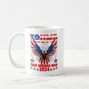 Trump 2024 Ta Amerika Tillbaka Amerikansk Flagga T Kaffemugg