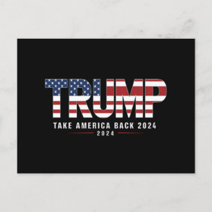 Trump 2024 Ta Amerika tillbaka amerikanska 2024-gå Vykort
