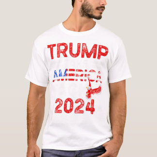 Trump 2024 Ta Amerika tillbaka amerikanska Flagga  T Shirt