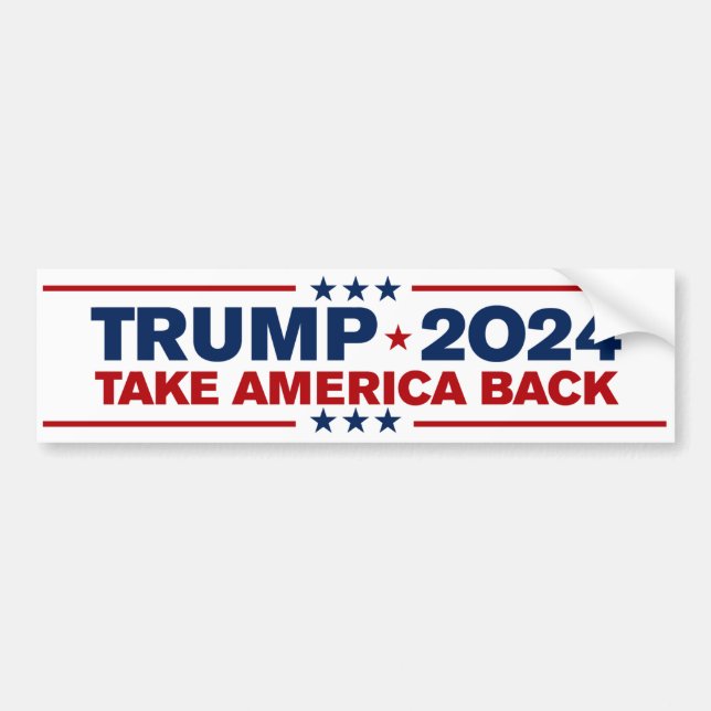 Trump 2024 Ta Amerika tillbaka Bildekal (Framsidan)