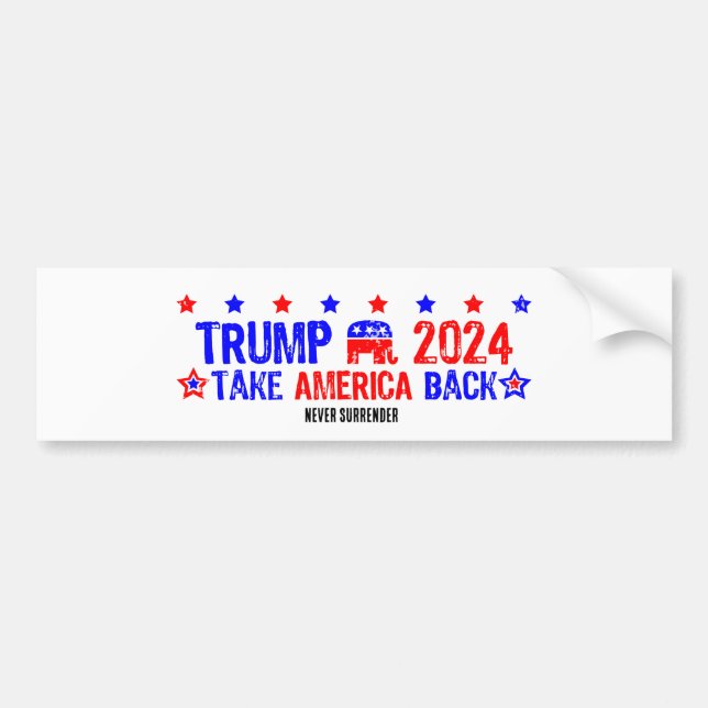 TRUMP 2024 Ta Amerika tillbaka Bildekal (Framsidan)