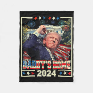 Trump 2024 Ta Amerika Tillbaka-Daddys hemtrumpump- Fleecefilt