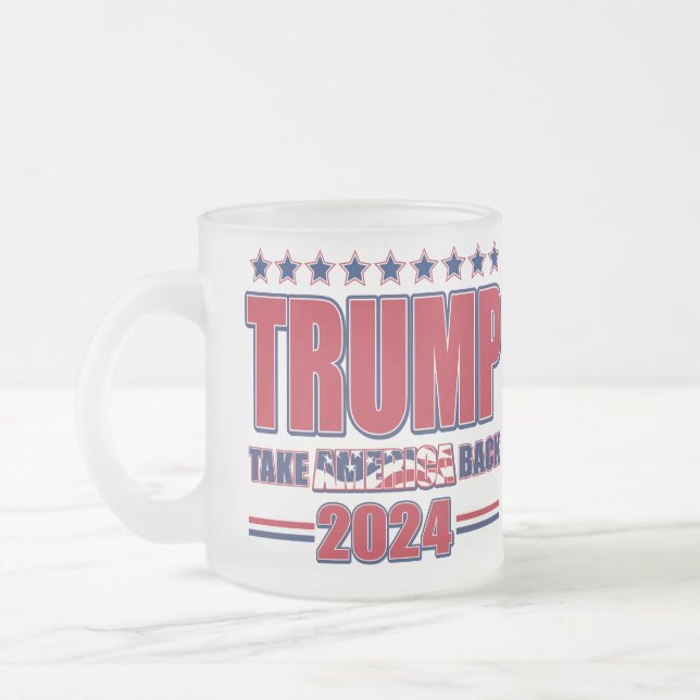 Trump 2024 Ta Amerika tillbaka Frostad Glasmugg (Vänster)