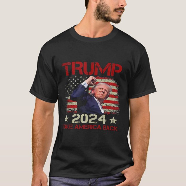 Trump 2024 Ta Amerika tillbaka igen T Shirt (Framsida)