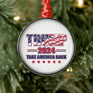 Trump 2024 Ta Amerika tillbaka Julgransprydnad Metall