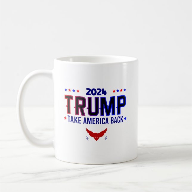 Trump 2024 Ta Amerika tillbaka Kaffemugg (Vänster)