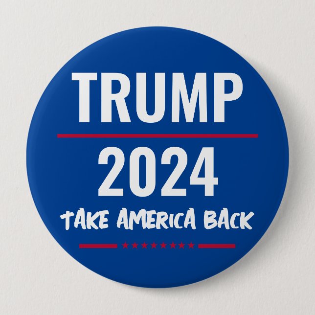 Trump 2024 Ta Amerika Tillbaka Kampanjknapp Knapp (Framsida)